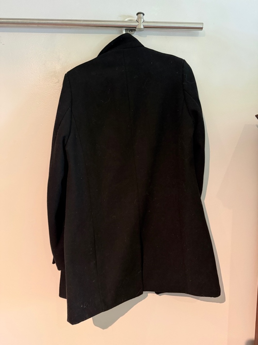 H&M Black Coat Men’s Size 38R Minimal Button Front Jacket - Picture 4 of 4
